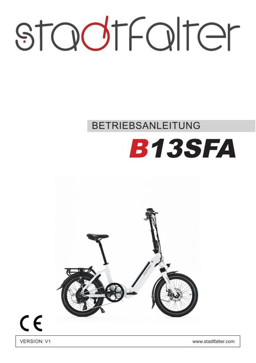 Vélo électrique pliable Stadtfalter B13